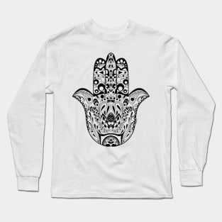 sutra mandala hand of god ecopop with mexican patterns Long Sleeve T-Shirt